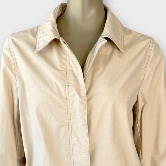 Gap Vintage Y2K Cotton Lightweight Button Up Trench Coat Lined Size M Neutral - Picture 4 of 15